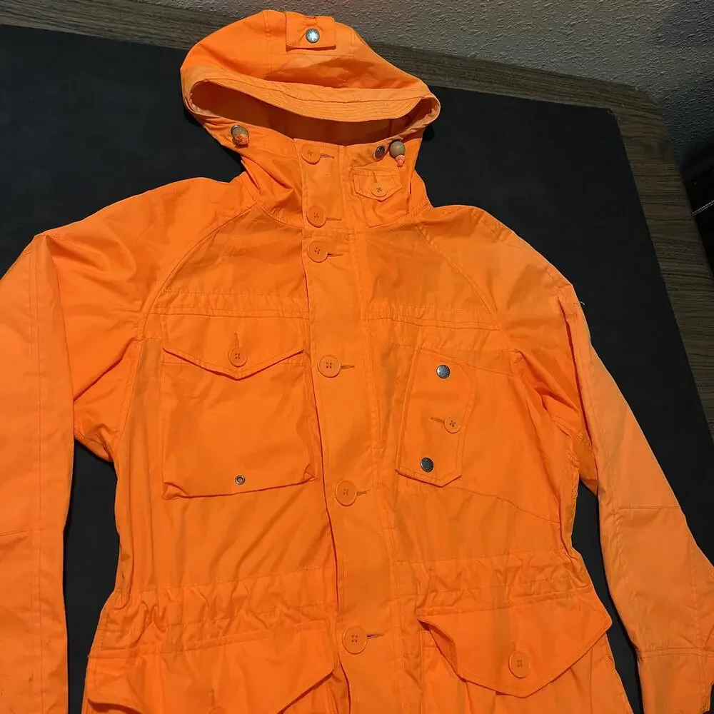 Polo Ralph Lauren Jacket Military Orange Hooded Vintage Anorak Hunting Pockets